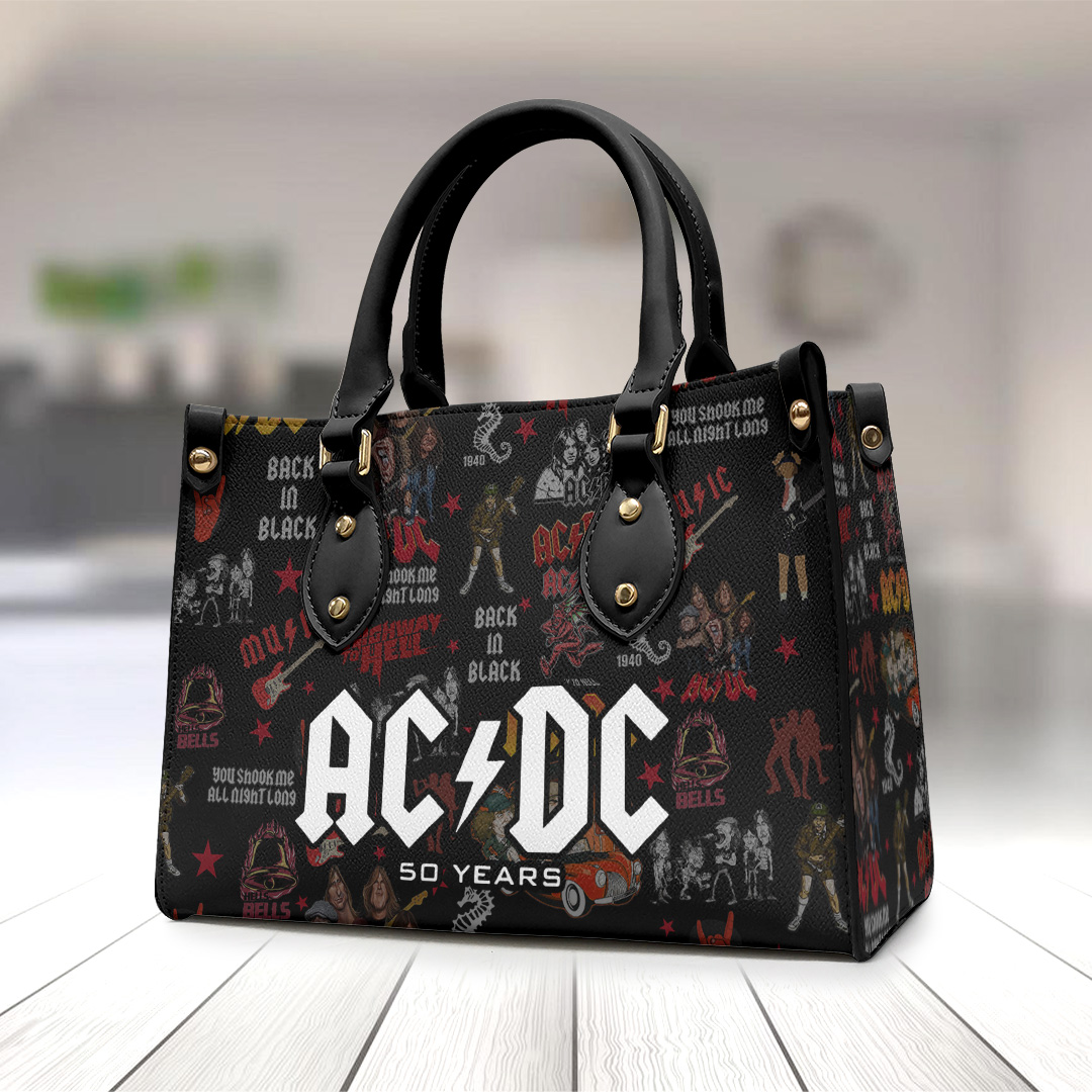 AC DC Music Personalized Style Leather Handbag