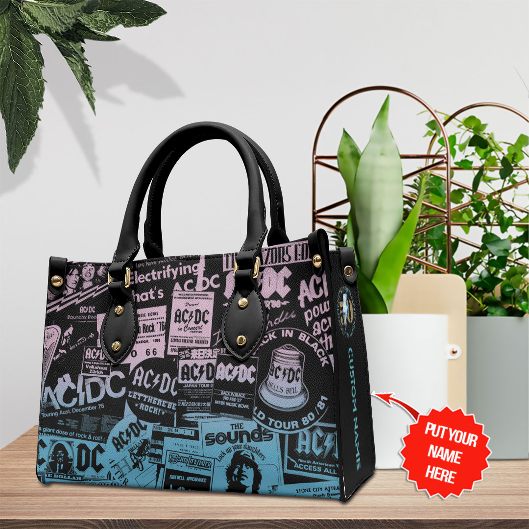 AC DC Music Personalized Style Leather Handbag