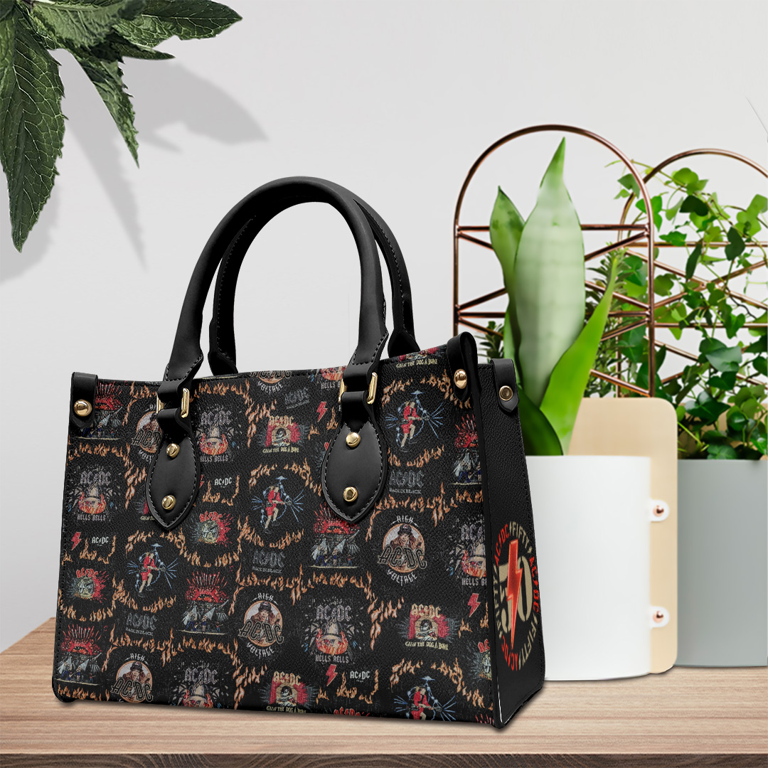 AC DC Music Personalized Style Leather Handbag