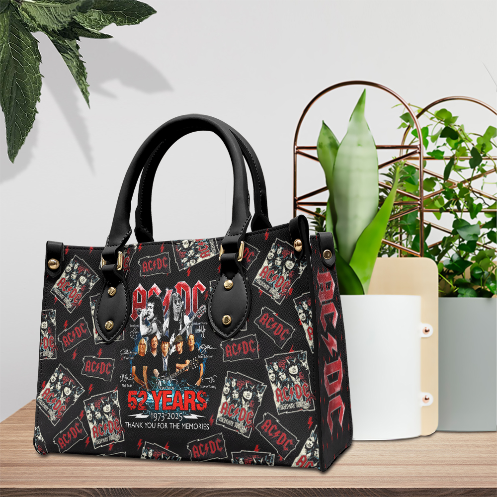 AC DC Music Personalized Style Leather Handbag