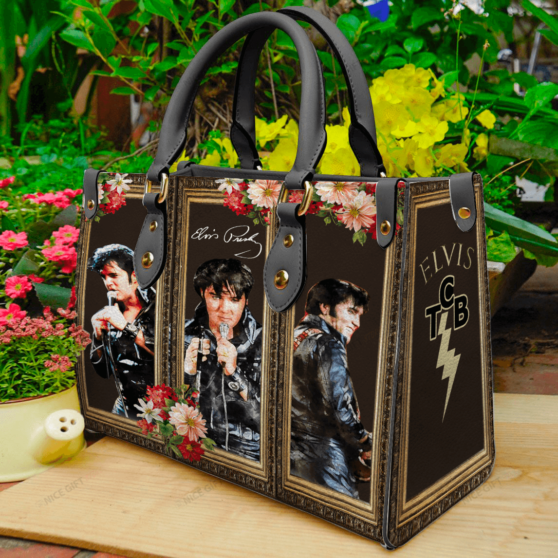 Elvis Presley Music Personalized Style Leather Handbag