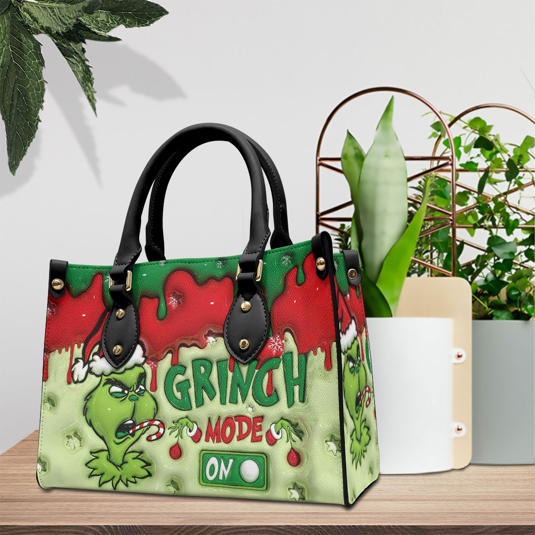 Grinch Movie Personalized Style Leather Handbag