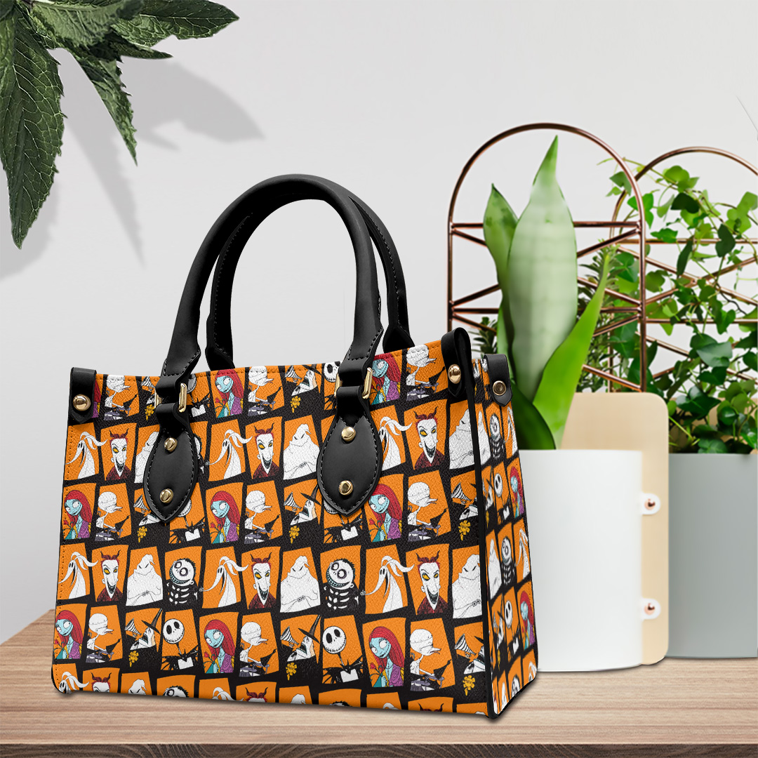 Jack Skellington Movie Personalized Style Leather Handbag