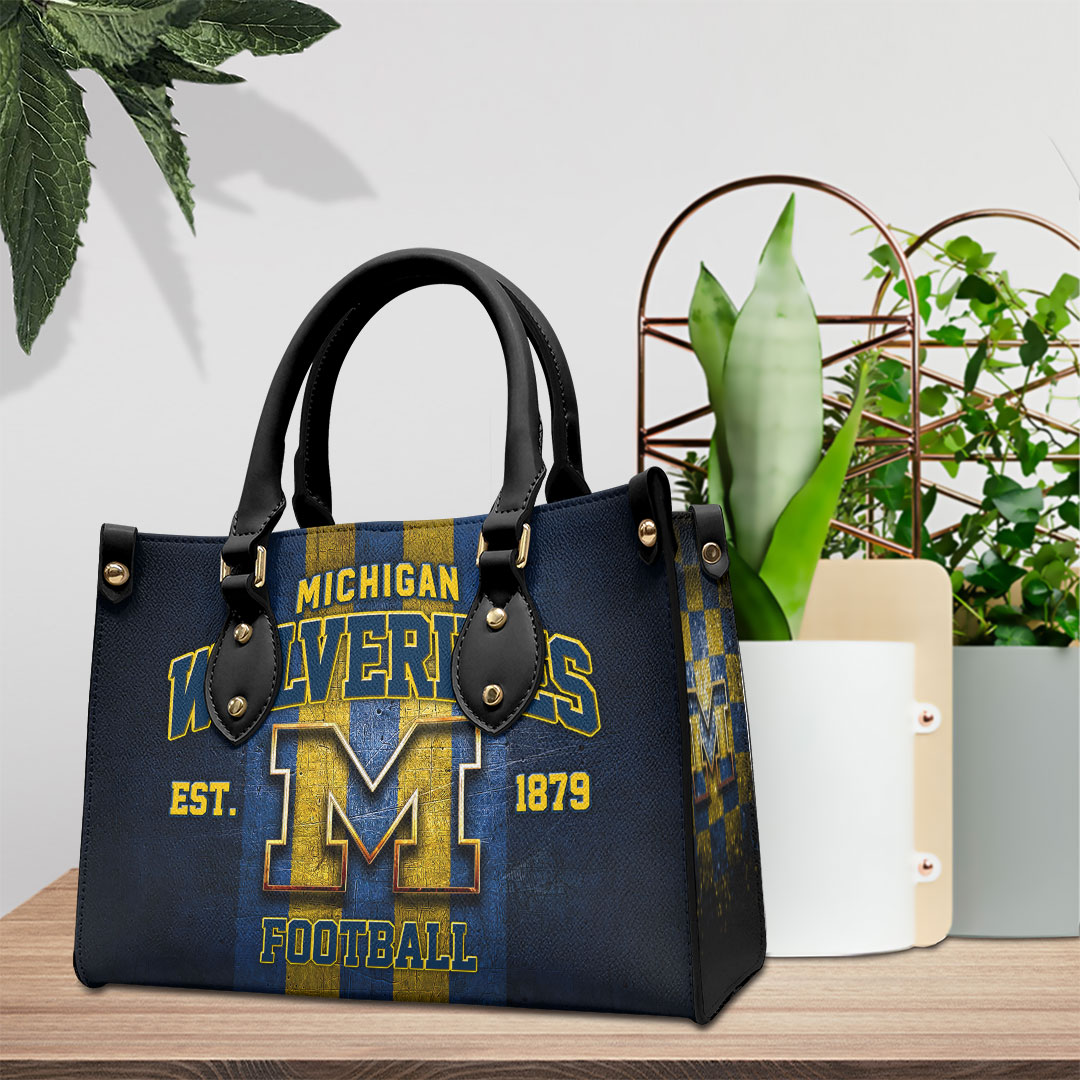 Michigan Wolverines NCAA Personalized Style Leather Handbag