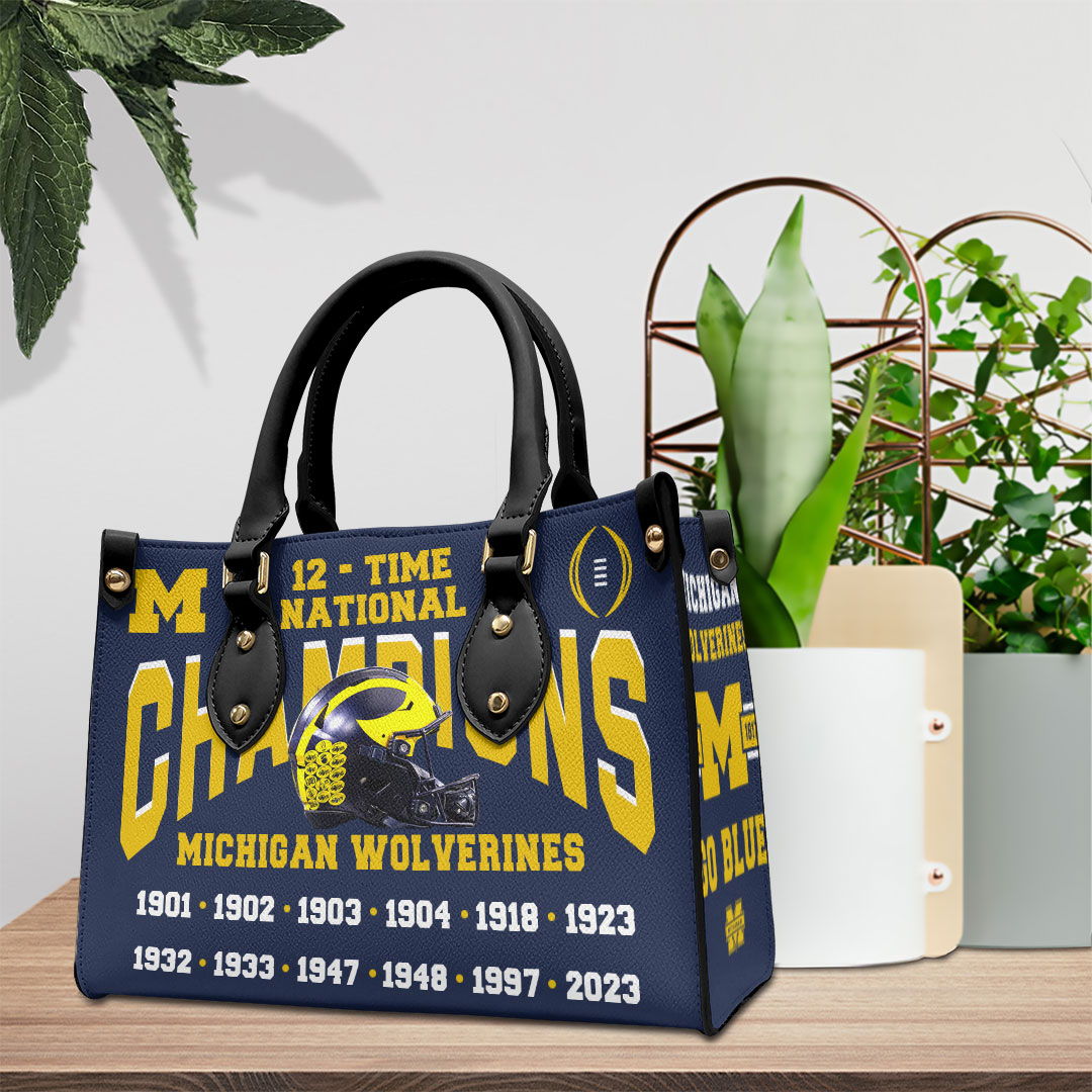 Michigan Wolverines NCAA Personalized Style Leather Handbag