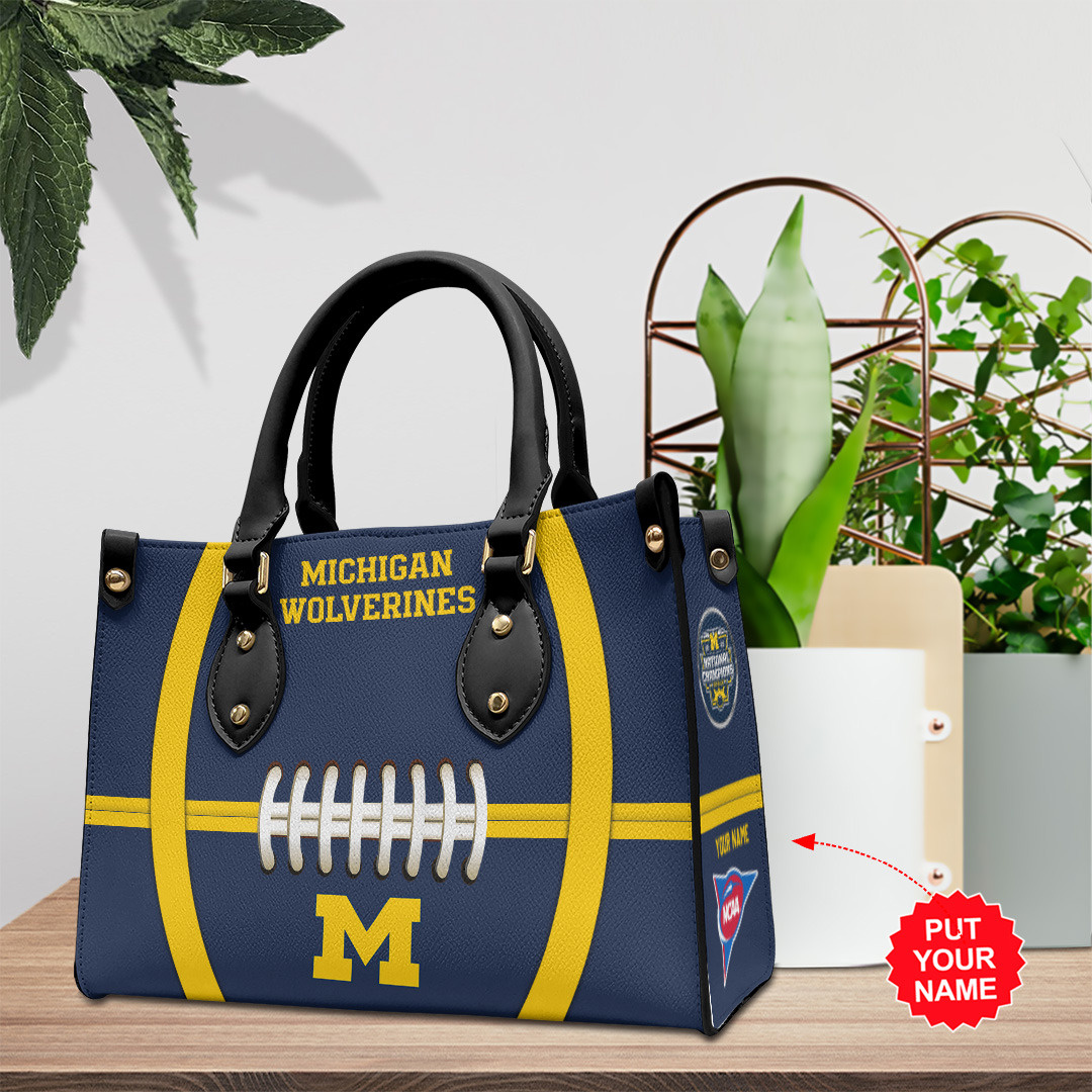 Michigan Wolverines NCAA Personalized Style Leather Handbag
