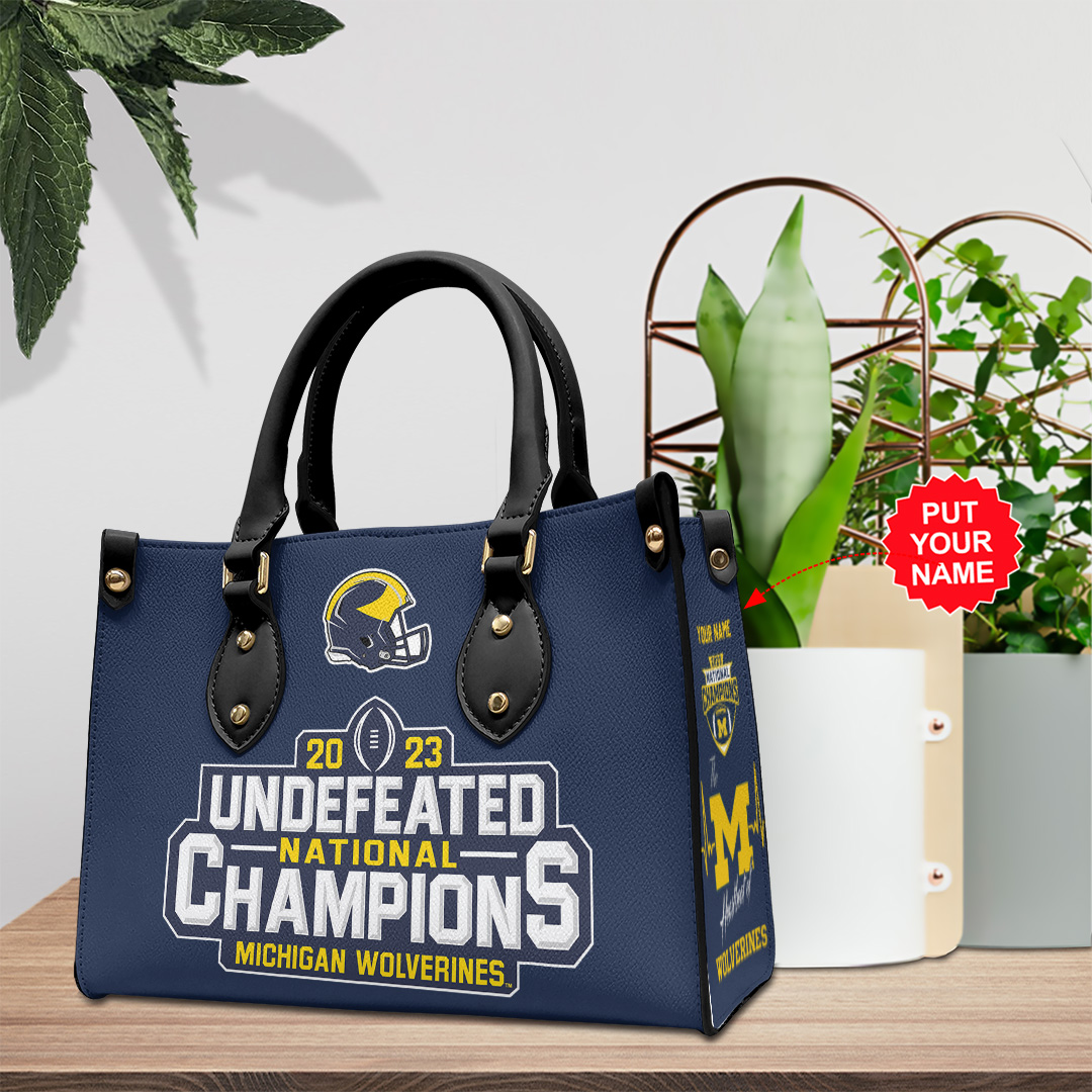 Michigan Wolverines NCAA Personalized Style Leather Handbag