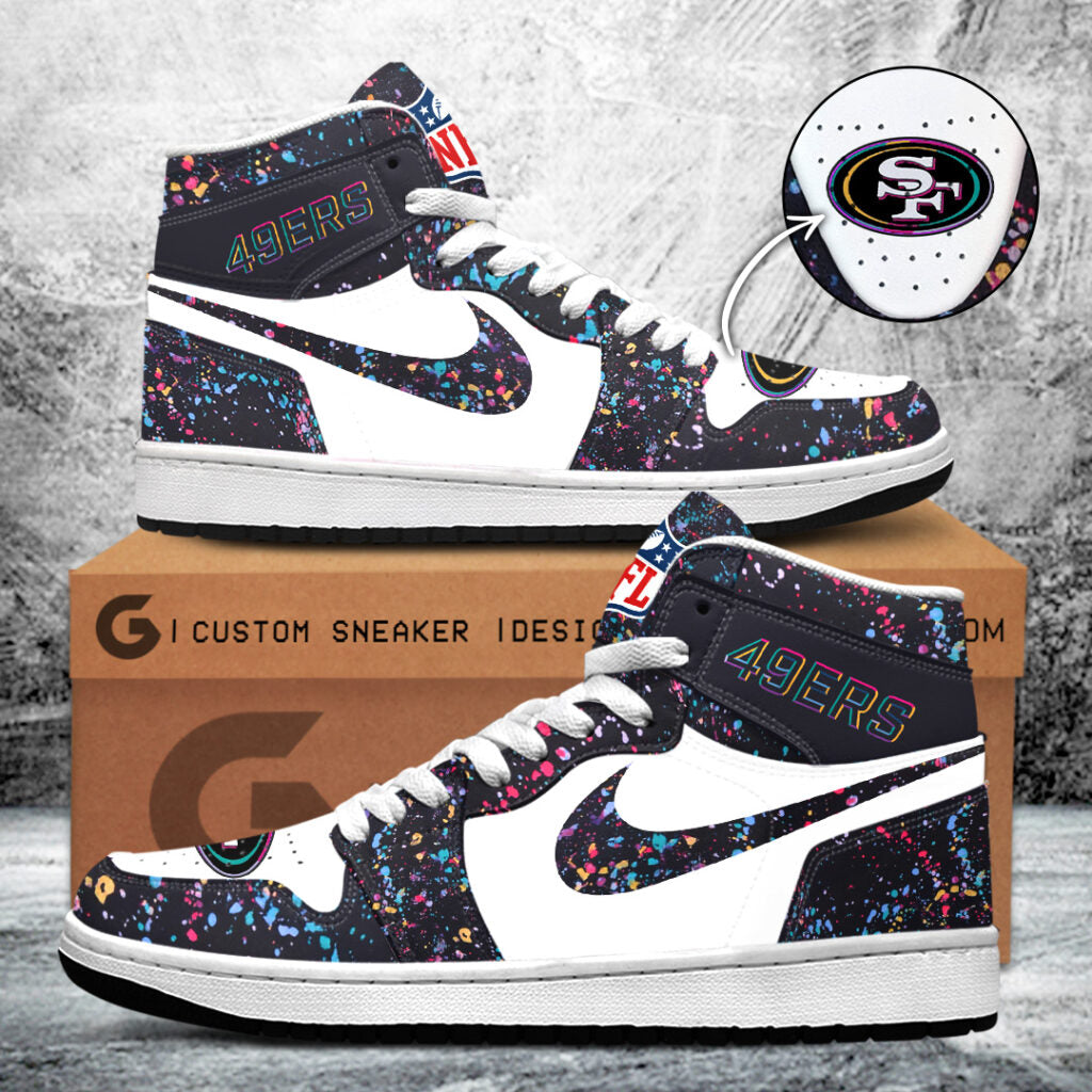 San Francisco 49Ers Crucial Catch 2025 AJ1 Sneaker, 49Ers Crucial Catch Air Jordan 1 Sneaker 2025 Custom, San Francisco 49Ers AJ1 Sneaker Crucial