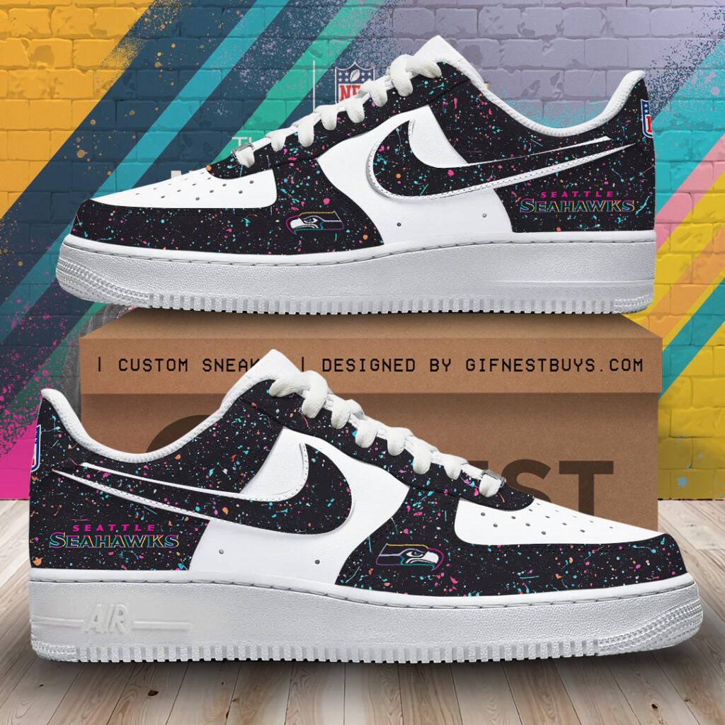 Seattle Seahawks Crucial Catch 2025 AF1 Sneaker, Seahawks Air Force 1 Crucial Catch 2025 Custom Sneaker, Seattle Seahawks AF1 Sneaker Crucial Catch