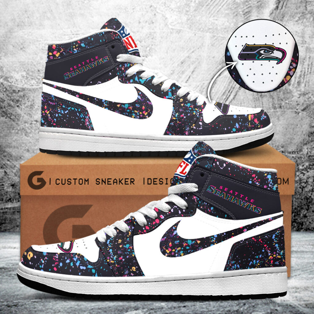 Seattle Seahawks Crucial Catch 2025 AJ1 Sneaker, Seahawks Crucial Catch 2025 Air Jordan 1 Custom Sneaker, Seattle Seahawks AJ1 Sneaker Crucial Catch