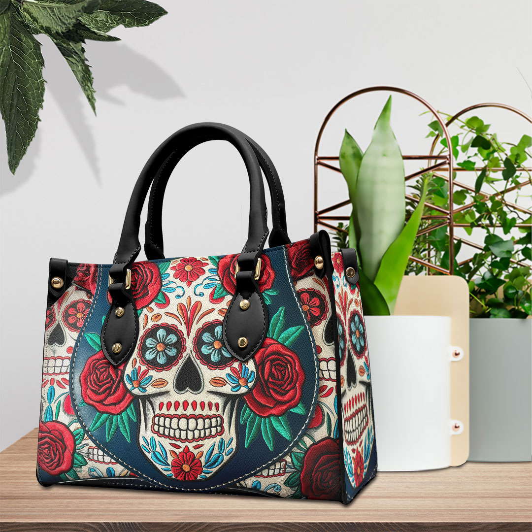 Sugar Skull Music Personalized Style Leather Handbag
