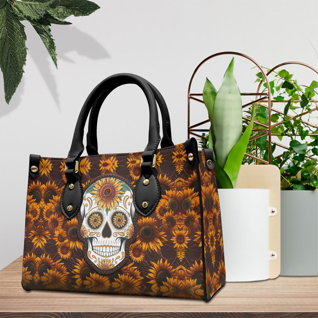 Sugar Skull Music Personalized Style Leather Handbag