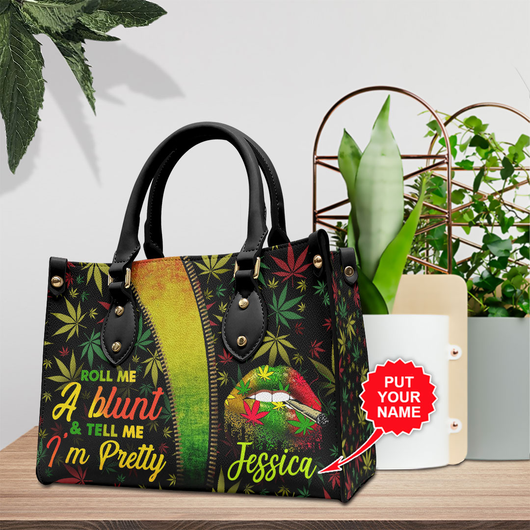 Weed Personalized Style Leather Handbag